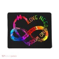Tie Dye Infinity Heart Love Autism Awareness Needs No Words Mousepad thumb 0