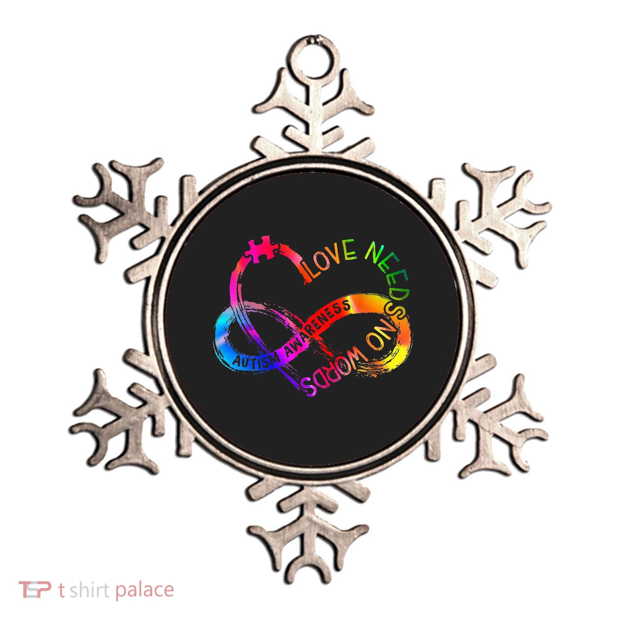 Tie Dye Infinity Heart Love Autism Awareness Needs No Words Ornament