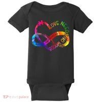 Tie Dye Infinity Heart Love Autism Awareness Needs No Words Baby Bodysuit thumb 0