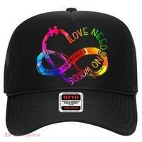 Tie Dye Infinity Heart Love Autism Awareness Needs No Words Hat thumb 0