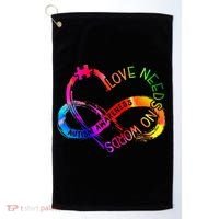 Tie Dye Infinity Heart Love Autism Awareness Needs No Words Golf Towel thumb 0