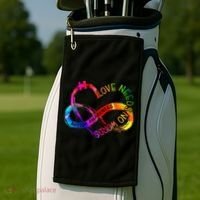Tie Dye Infinity Heart Love Autism Awareness Needs No Words Golf Towel thumb 2