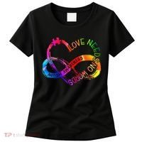 Tie Dye Infinity Heart Love Autism Awareness Needs No Words Women's T-Shirt thumb 0