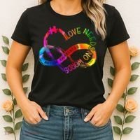 Tie Dye Infinity Heart Love Autism Awareness Needs No Words Women's T-Shirt thumb 2
