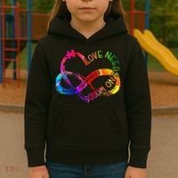 Tie Dye Infinity Heart Love Autism Awareness Needs No Words Kids Hoodie thumb 3