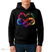 Tie Dye Infinity Heart Love Autism Awareness Needs No Words Kids Hoodie thumb 4