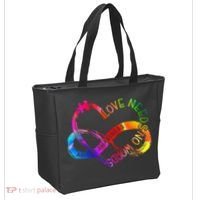 Tie Dye Infinity Heart Love Autism Awareness Needs No Words Tote Bag thumb 2