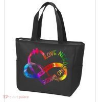 Tie Dye Infinity Heart Love Autism Awareness Needs No Words Tote Bag thumb 3