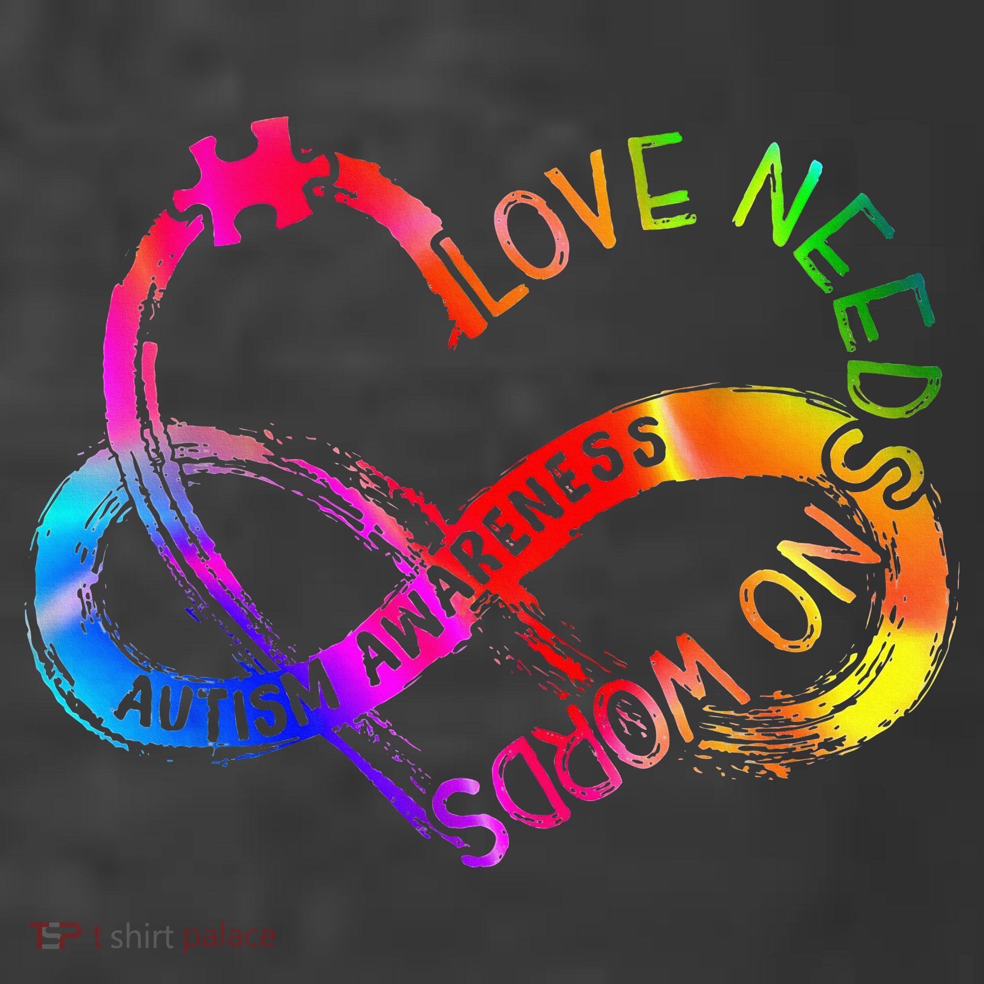 Tie Dye Infinity Heart Love Autism Awareness Needs No Words Women's Hoodie