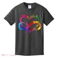 Tie Dye Infinity Heart Love Autism Awareness Needs No Words Kids T-Shirt thumb 0