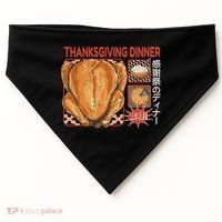 Thanksgiving Dinner Japanese USA-Made Doggie Bandana thumb 0