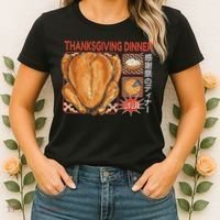 Thanksgiving Dinner Japanese Women's T-Shirt thumb 2
