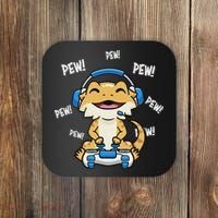 Tiny Dinosaur Kawaii Gamer Bearded Dragon Lover Coaster thumb 0