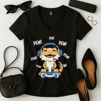 Tiny Dinosaur Kawaii Gamer Bearded Dragon Lover Women's V-Neck T-Shirt thumb 2