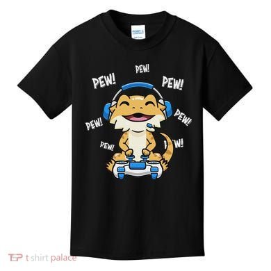 Tiny Dinosaur Kawaii Gamer Bearded Dragon Lover Kids T-Shirt