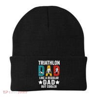 Triathlon Dad Like A Regular Dad But Cooler Gift Beanie thumb 0