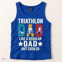 Triathlon Dad Like A Regular Dad But Cooler Gift Tank Top thumb 2
