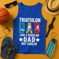 Triathlon Dad Like A Regular Dad But Cooler Gift Tank Top thumb 4