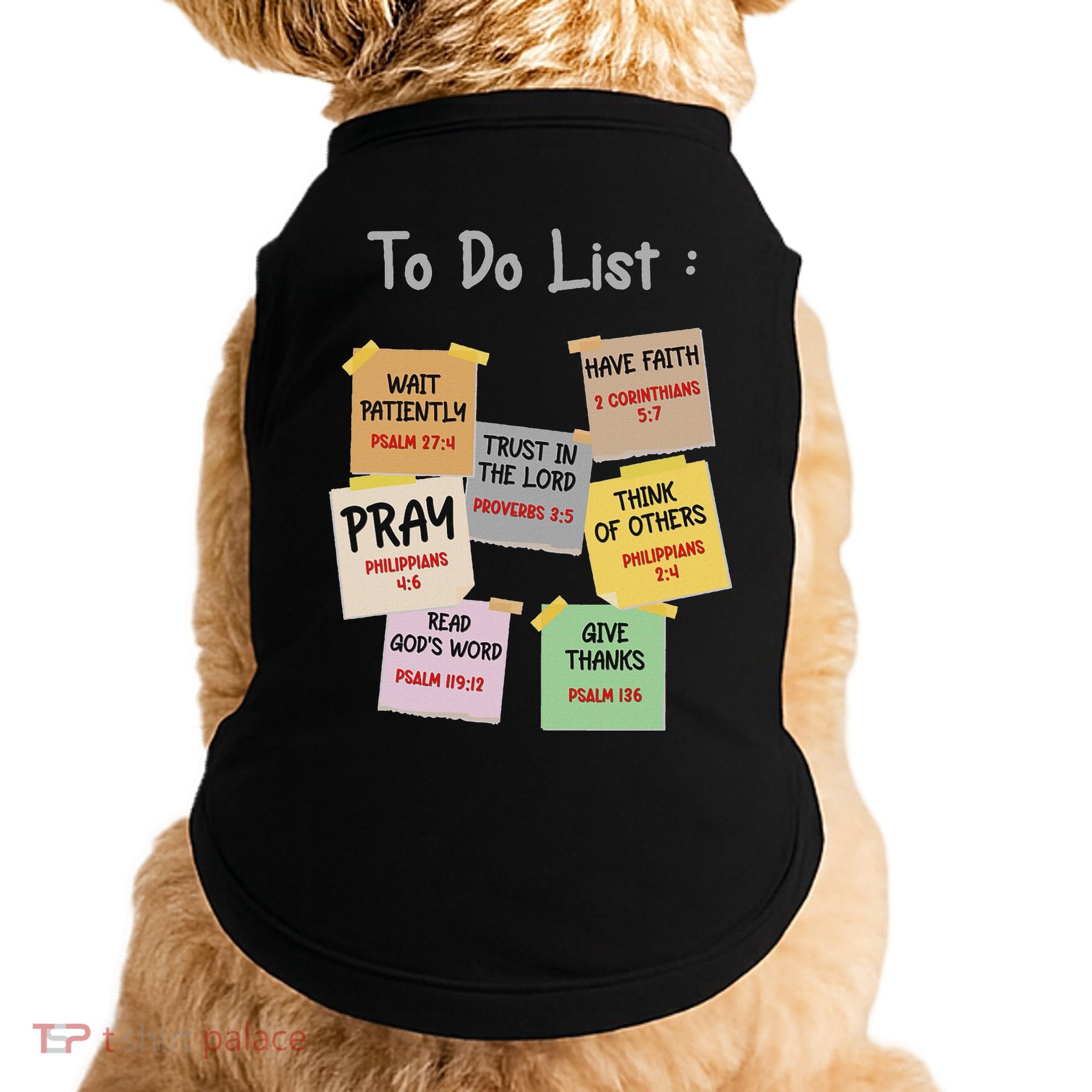 To Do List Christian Bible Verse Quote Doggie Tank