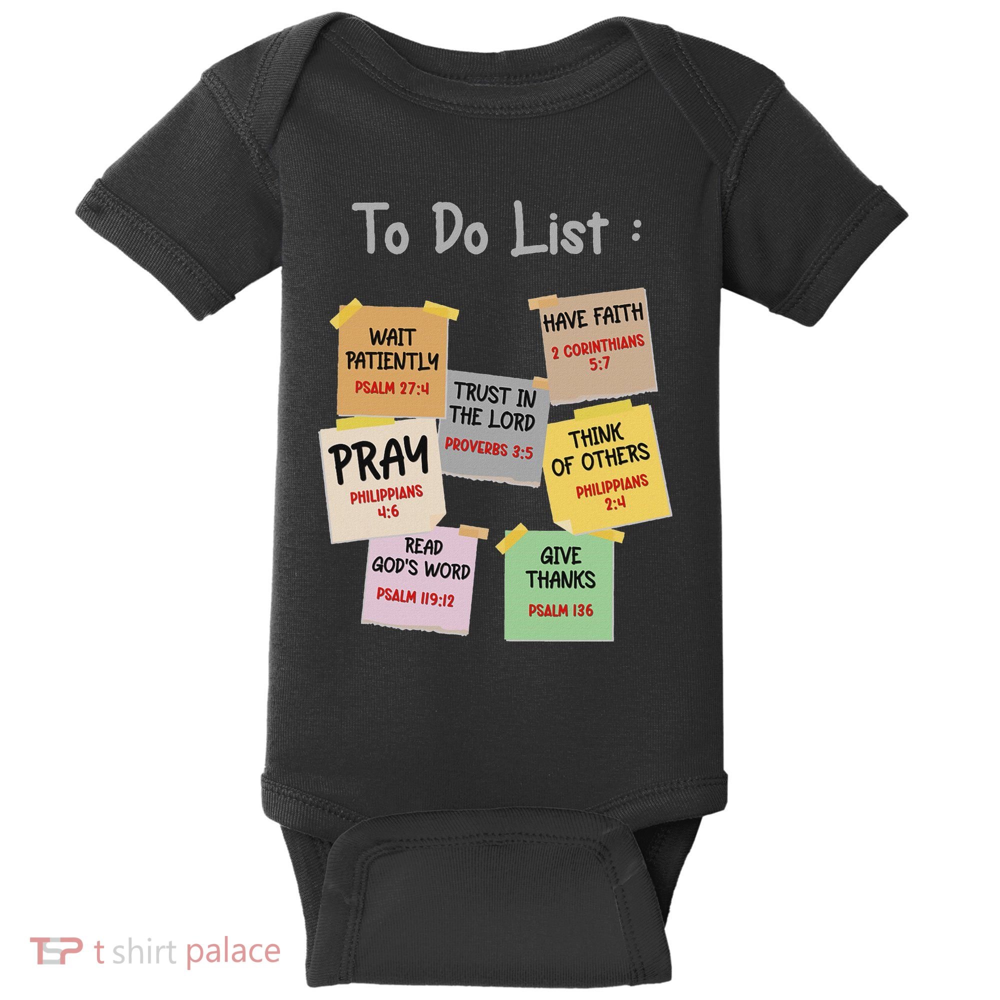To Do List Christian Bible Verse Quote Baby Bodysuit