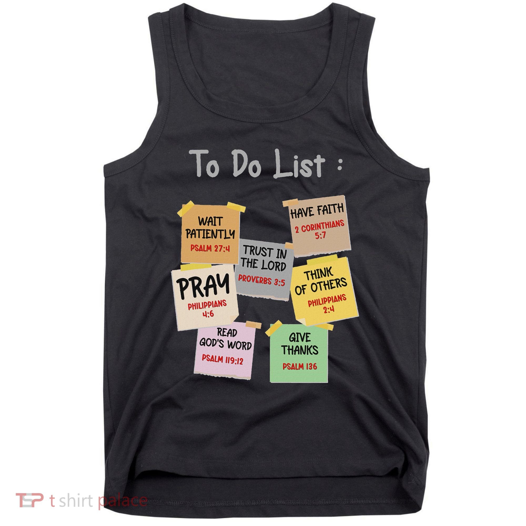 To Do List Christian Bible Verse Quote Tank Top