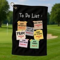 To Do List Christian Bible Verse Quote Golf Towel thumb 1