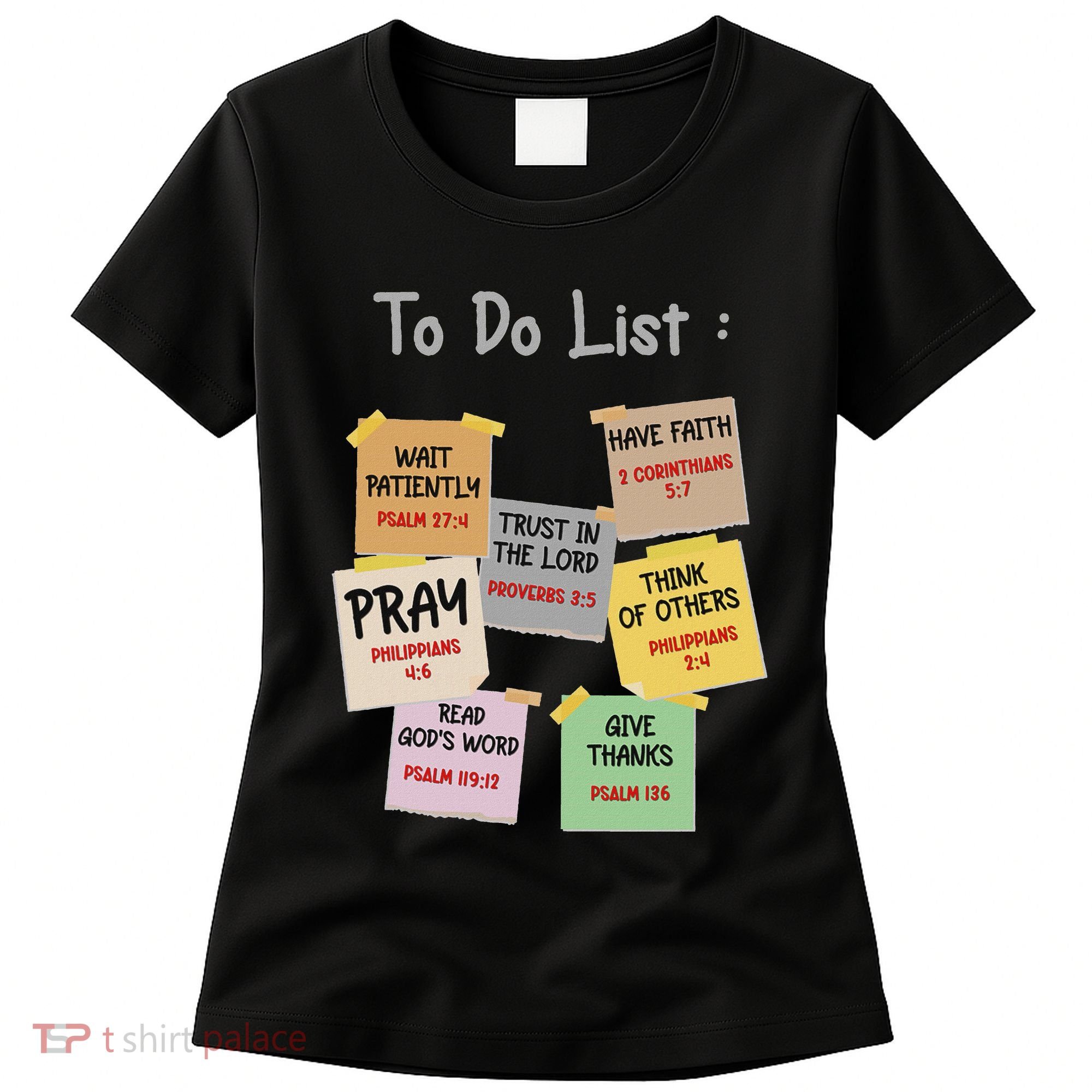To Do List Christian Bible Verse Quote Women's T-Shirt