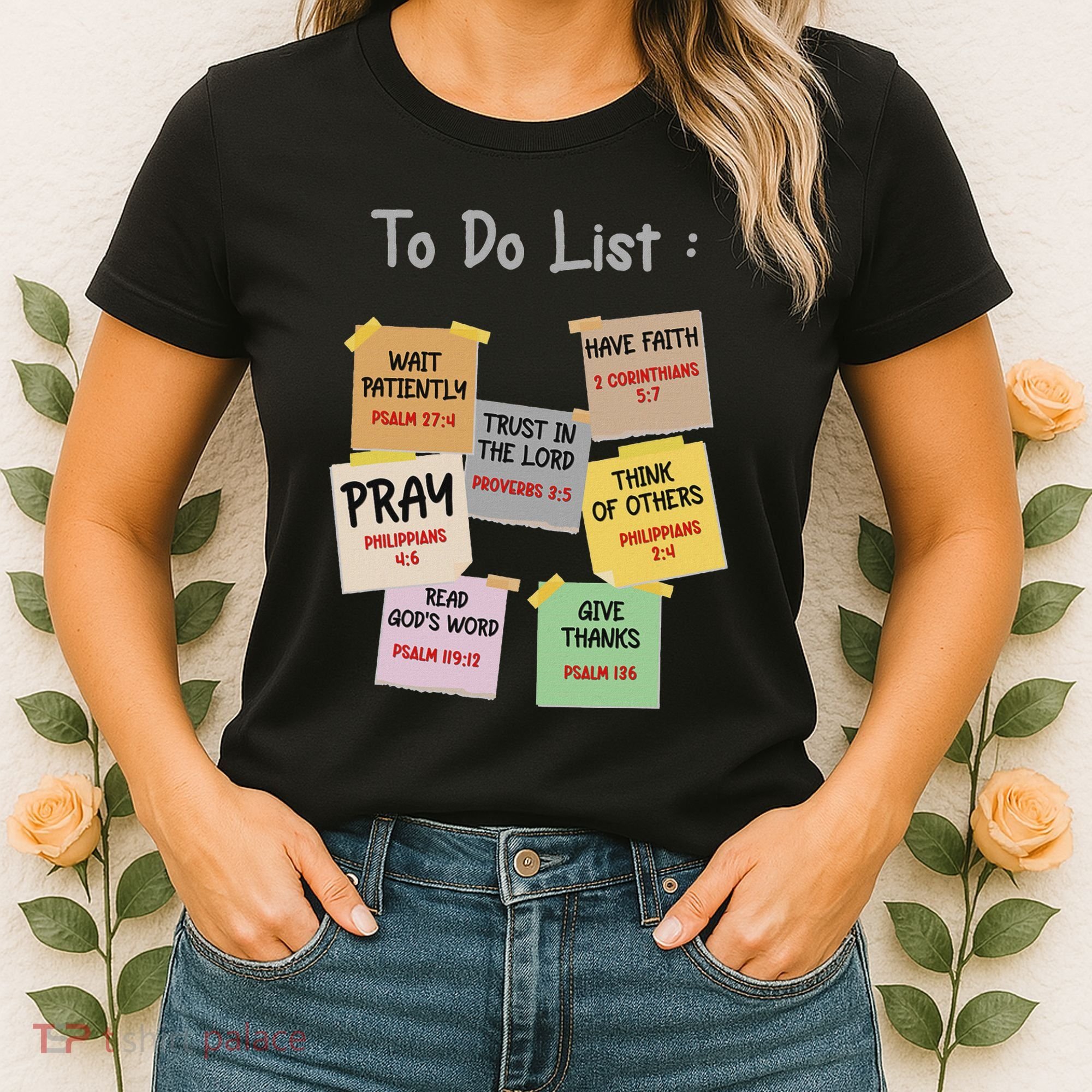 To Do List Christian Bible Verse Quote Women's T-Shirt