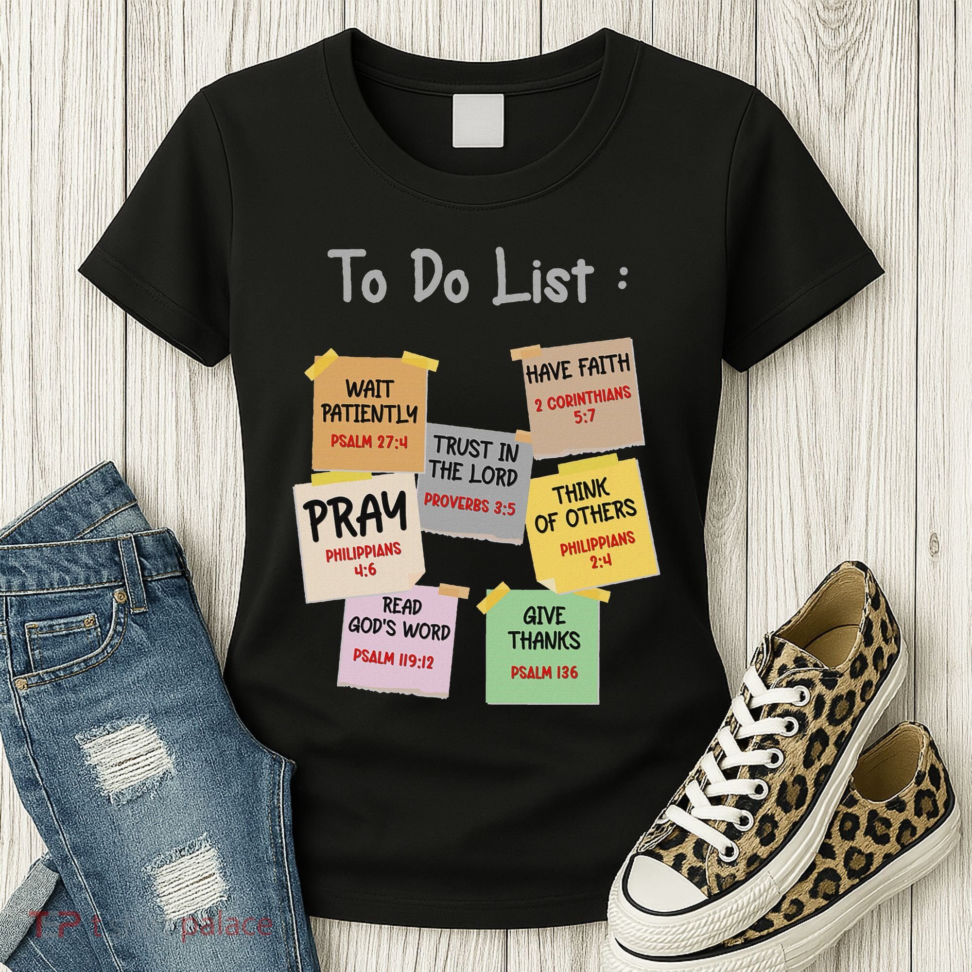 To Do List Christian Bible Verse Quote Women's T-Shirt