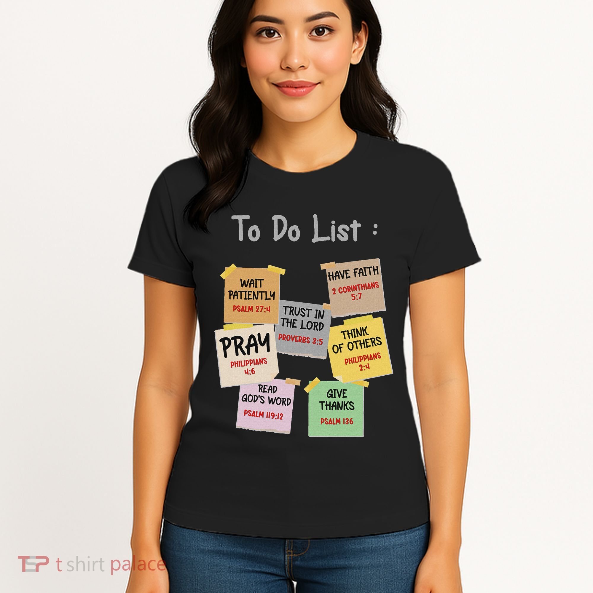 To Do List Christian Bible Verse Quote Women's T-Shirt
