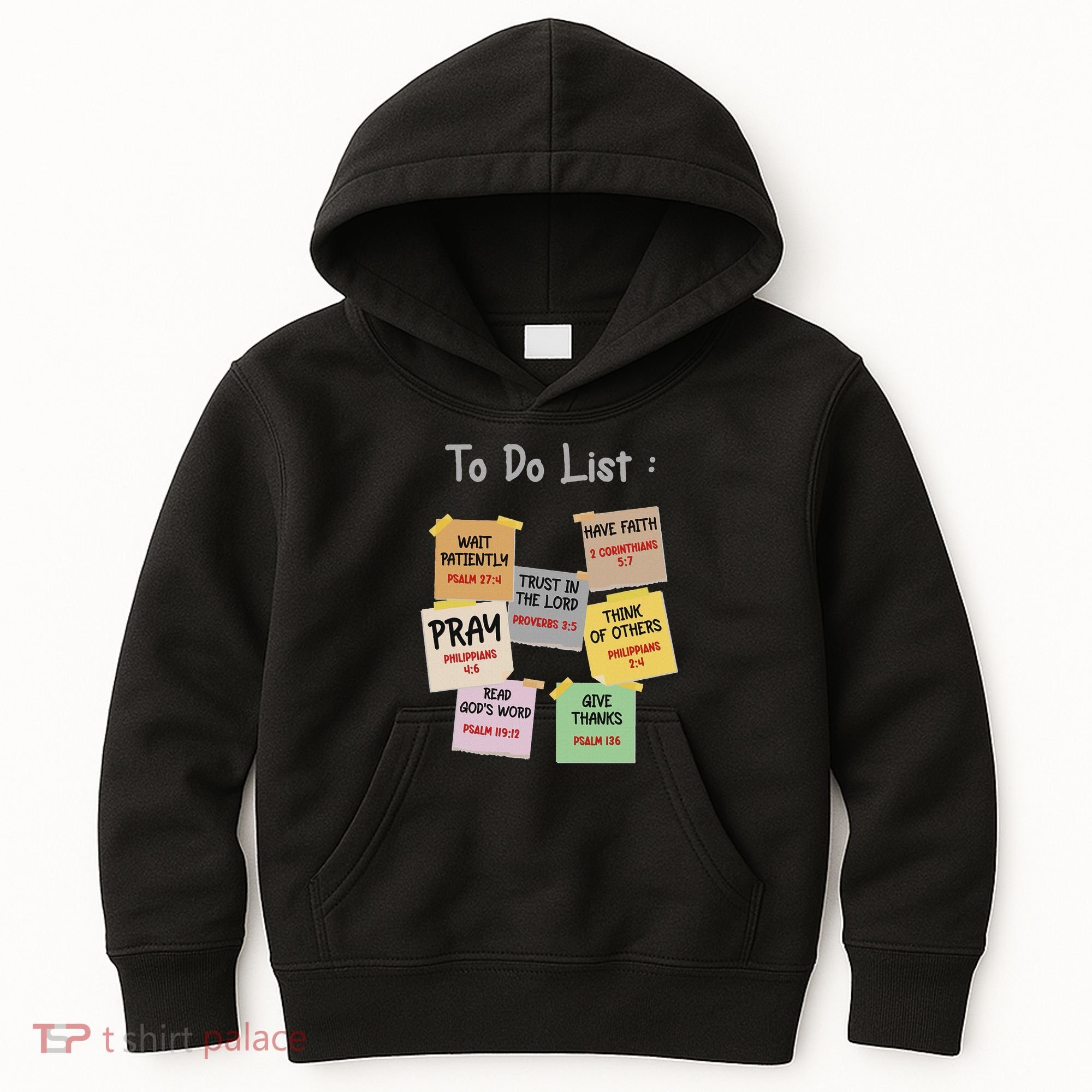 To Do List Christian Bible Verse Quote Kids Hoodie