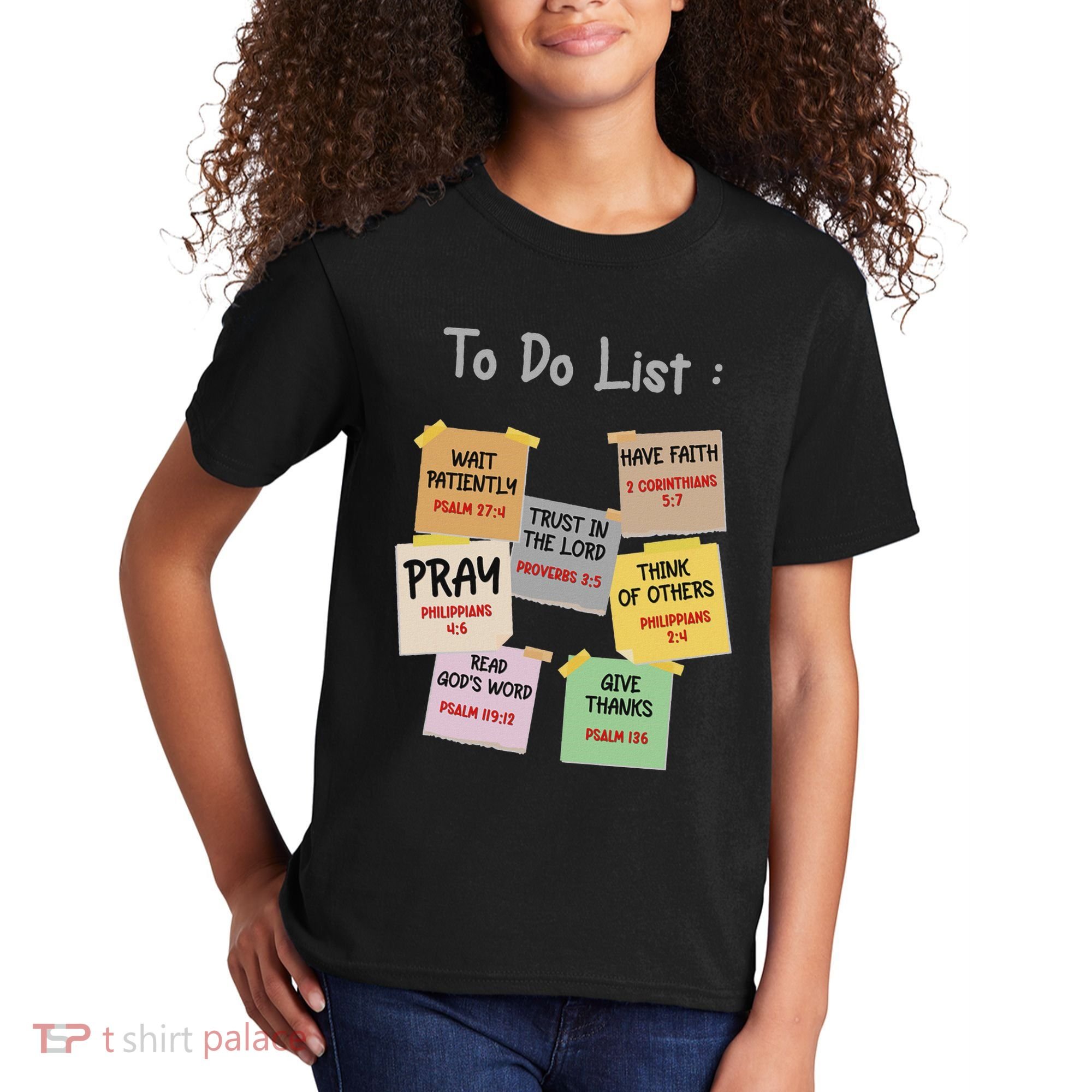 To Do List Christian Bible Verse Quote Kids T-Shirt
