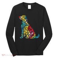 Tie Dye Love Dog Paw Pets Print Animal Lover Rainbow Long Sleeve Shirt thumb 0