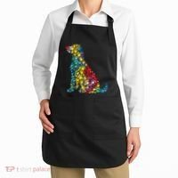Tie Dye Love Dog Paw Pets Print Animal Lover Rainbow Apron thumb 2