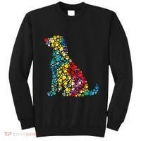 Tie Dye Love Dog Paw Pets Print Animal Lover Rainbow Sweatshirt thumb 0