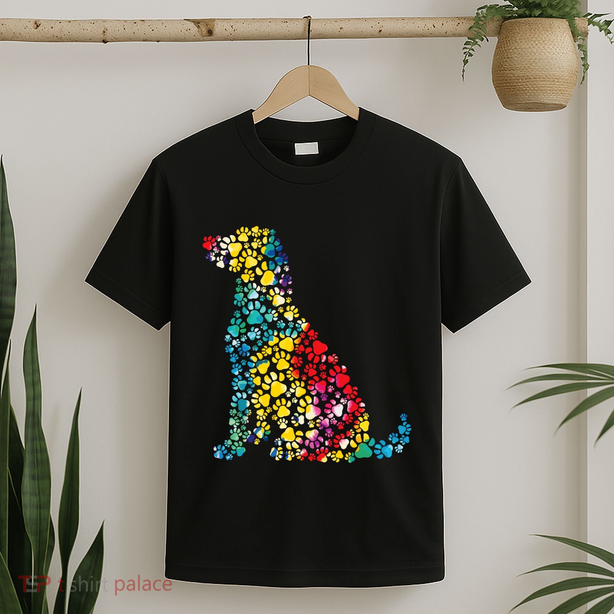 Tie Dye Love Dog Paw Pets Print Animal Lover Rainbow T-Shirt