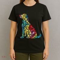 Tie Dye Love Dog Paw Pets Print Animal Lover Rainbow T-Shirt thumb 4