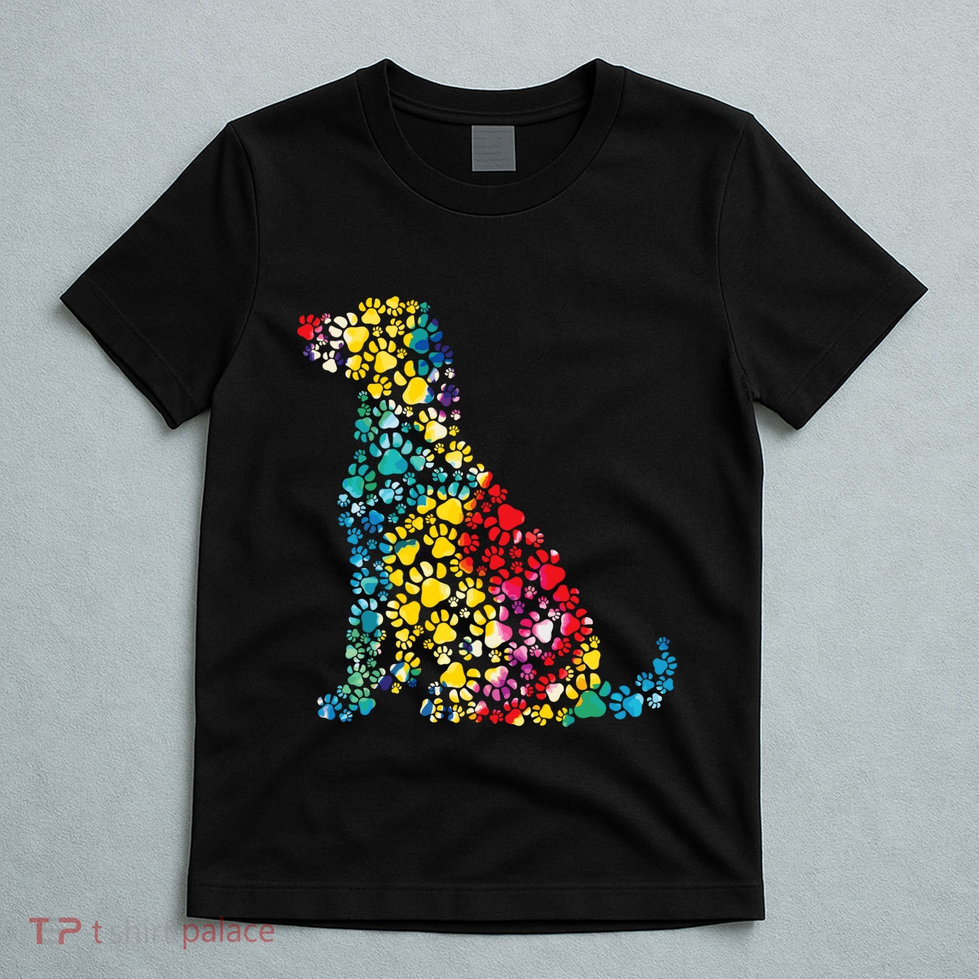 Tie Dye Love Dog Paw Pets Print Animal Lover Rainbow T-Shirt