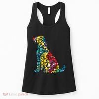 Tie Dye Love Dog Paw Pets Print Animal Lover Rainbow Women's Tank Top thumb 0