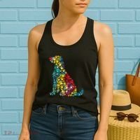 Tie Dye Love Dog Paw Pets Print Animal Lover Rainbow Women's Tank Top thumb 2