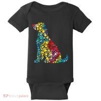Tie Dye Love Dog Paw Pets Print Animal Lover Rainbow Baby Bodysuit thumb 0
