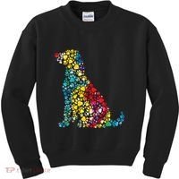 Tie Dye Love Dog Paw Pets Print Animal Lover Rainbow Kids Sweatshirt thumb 0