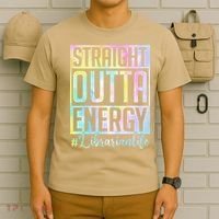 Tie Dye Librarian Straight Outta Energy Love Teacher Life T-Shirt thumb 6