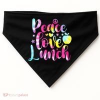 Tie Dye Lunch Lady Peace Love Lunch Cafeteria Squad Wo USA-Made Doggie Bandana thumb 0