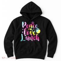 Tie Dye Lunch Lady Peace Love Lunch Cafeteria Squad Wo Hoodie thumb 0