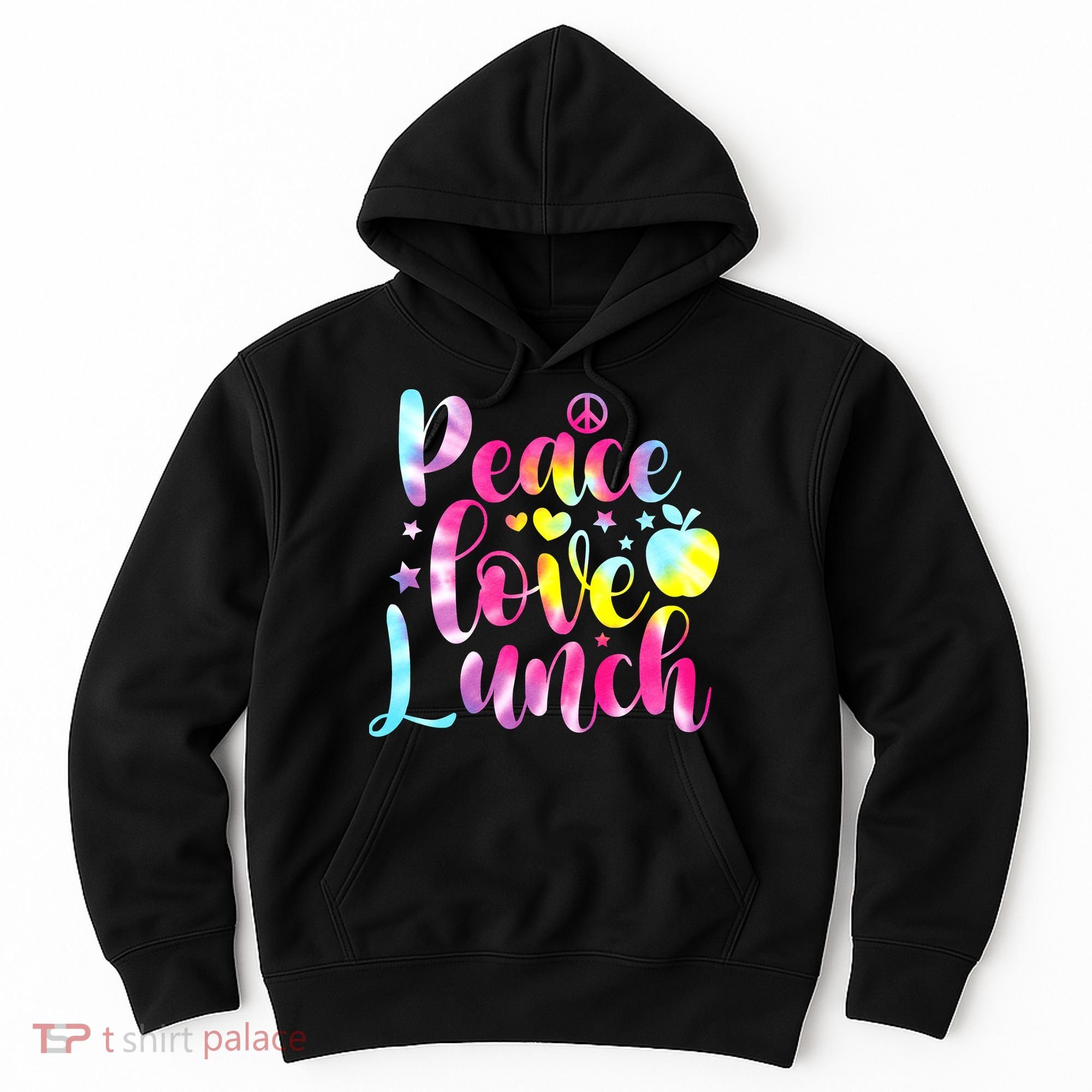 Tie Dye Lunch Lady Peace Love Lunch Cafeteria Squad Wo Hoodie