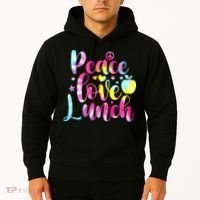 Tie Dye Lunch Lady Peace Love Lunch Cafeteria Squad Wo Hoodie thumb 2