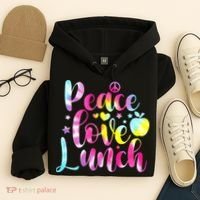Tie Dye Lunch Lady Peace Love Lunch Cafeteria Squad Wo Hoodie thumb 4
