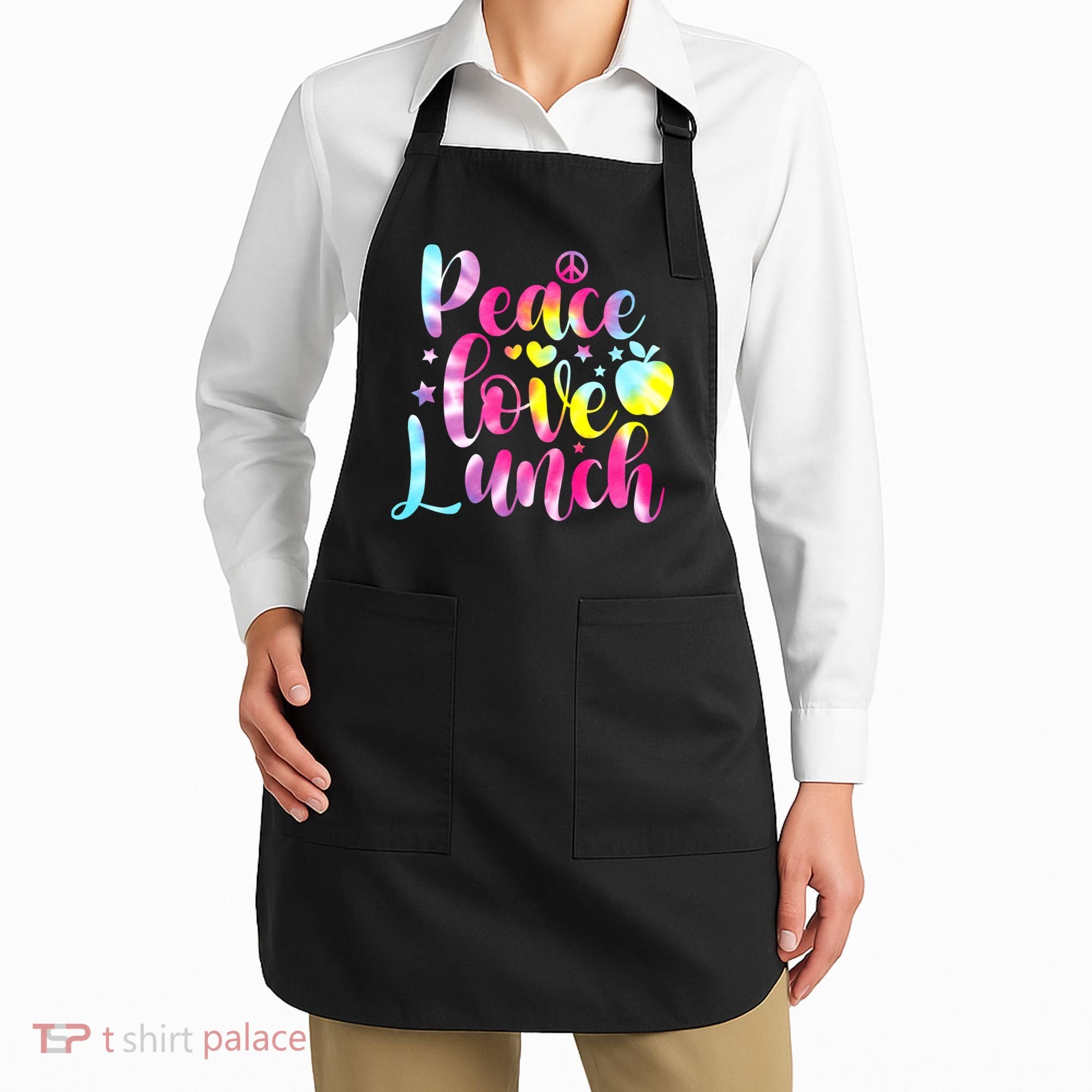Tie Dye Lunch Lady Peace Love Lunch Cafeteria Squad Wo Apron
