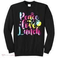 Tie Dye Lunch Lady Peace Love Lunch Cafeteria Squad Wo Sweatshirt thumb 0
